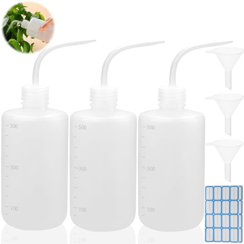 Dosierflasche 500ml 3 Stück Spritzflasche 500ml Laborflasche Waschflasche Squeeze Bottle Quetschflasche 500ml Squeeze Flasche Kunststoff Gießflasche für Pflanzenbewässerung Laborreinigung Tattoo Wasch