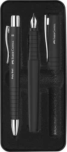 FABER-CASTELL - Schreibset Poly Pen Schwarz, 2-teilig
