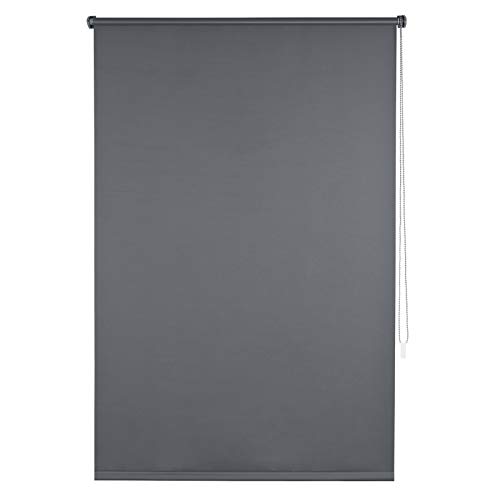 EUGAD Verdunklungsrollo ohne Bohren Thermorollo Klemmfix Seitenzugrollo mit gleichfarbige Zubehör und Beschichtung, Sonnen-, Sicht-Schutz usw. Klemmrollo für Fenster & Türen, Anthrazit 80x160 cm