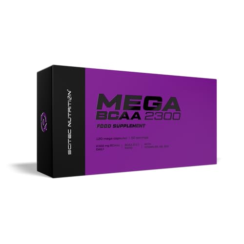 Scitec Nutrition Mega BCAA 2300 - Essentielle Aminosäuren - 2:1:1 L-Leucin, L-Isoleucin, L-Valin mit Vitaminen, 120 Kapseln