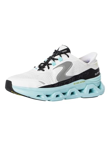 Skechers Men's Hands-Free Slip-ins Glide-Step Altus Sneaker, White Hotmelt Mesh Blue Trim, 43 EU