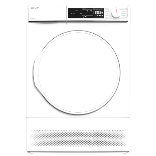 Sharp KD-NCA7S7PW91-DE Wäschetrockner, G, 7 kg, 15 Programme inkl. 12 Min. Kurzprogramm, Schontrommel mit LED-Beleuchtung, Weiß