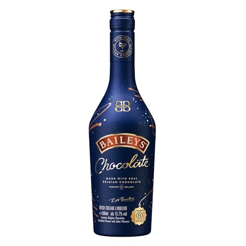 Baileys Chocolate, Original Irish Cream mit Belgischer Schokolade, Cremiger Schokoladenlikör, Liqueur mit Schokoladengeschmack, für Cocktails und Desserts, Weihnachten, 15,7% Vol, 500ml Einzelflasche