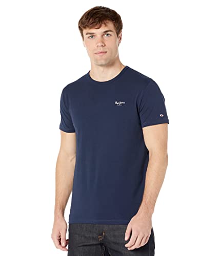 Pepe Jeans Herren Original Basic 3 N T-Shirt, Blau (Navy), M