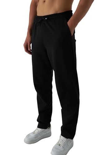 ROSS CAMP Jogginghose Herren – Sporthose Lang Baumwolle, Freizeithose Trainingshose, Sweatpants Jogger, Laufhose Breite Modern(Schwarz, XL)