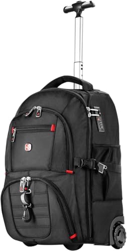 star cloud 21x14x9 Reiserucksack mit Rollen – Wasserabweisender Rucksack Trolley mit 17,3