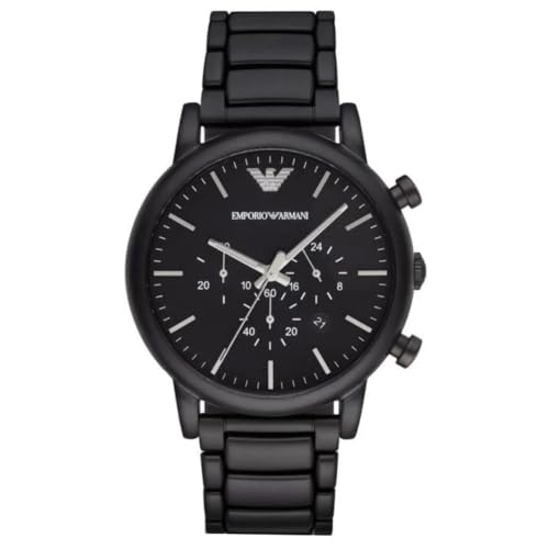 Emporio Armani Watch for Men, Chronograph Movement and 46mm Case Size with Stainless Steel, Leather or Silicone Strap Graphit, 46MM