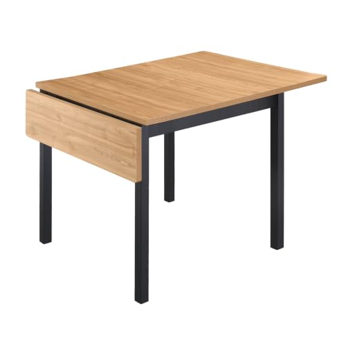 JoyyeSpace Esstisch, klappbarer Küchentisch für 2-4 Personen, Gartentisch Wetterfest, für kleine Räume, Helle Holzfarbe