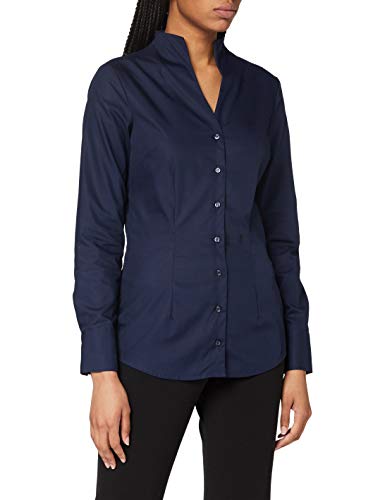 Seidensticker Damen Bluse - Hemdbluse - Kelchkragenbluse - Klassisch - Elegant - Bügelleicht - Slim Fit - Kurzarm - Uni - 100% Baumwolle