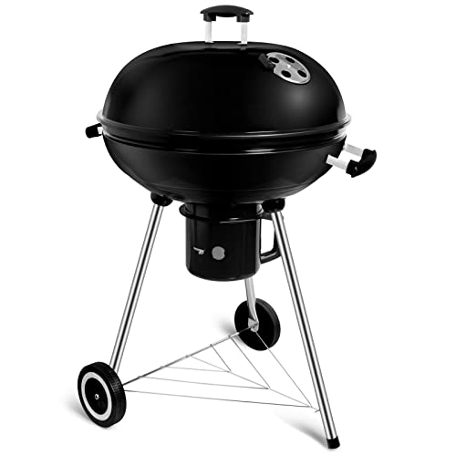 SunJas Holzkohle-Kugelgrill mit Deckel Rundgrill Durchmesser 57 cm