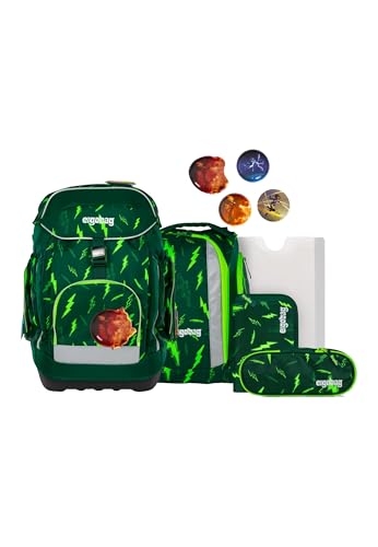 ergobag Maxi Set Set 6-teilig, ergonomischer Schulranzen, Grundschule, ideal für große Kinder ab der 1. Klasse