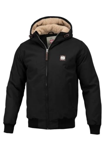 Herren Winterjacke mit Kapuze Pitbull Männer Wattierte Jacke Sherpa Elkwood III Warme Winter Anorak XL