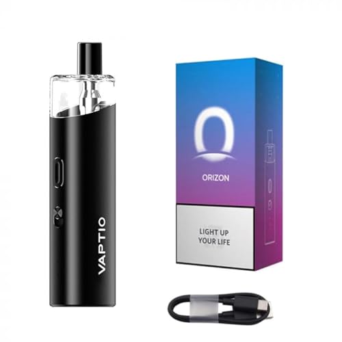 Pod Mod Original VAPTIO Orizon Elektronische Zigarette Vape Kit 1500mAh 25W Starter Kit mit 4,0 ml Pod Kit Keine Flüssigkeit Kein Nikotin (Schwarz)