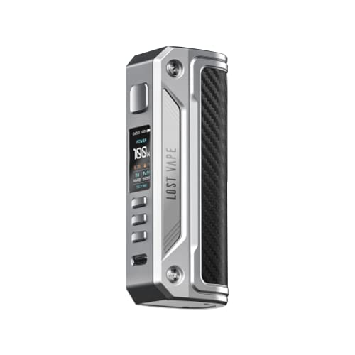 Lost Vape Thelema Solo Box Mod Akkuträger e Zigarette, mit maximal 100 Watt Leistung, Farbe silver/carbon fiber, ohne Nikotin