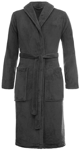 Brandsseller Damen & Herren Bademantel Coral Fleece Unisex leichter Morgenmantel Superweich