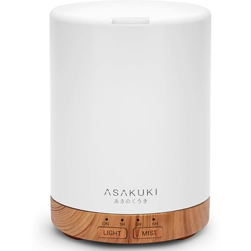 ASAKUKI Aroma Diffuser Ätherische Öle, 5 In 1 Ultraschall Aromatherapie Diffusor, Luftbefeuchter mit Timer, Abschaltautomatik bei Wasserlosem Zustand, Duftlampe Büro