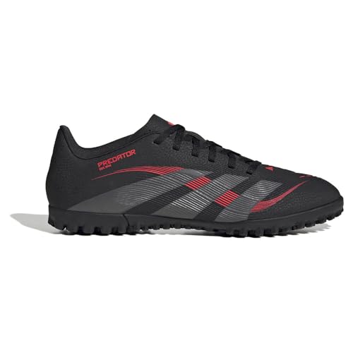 adidas Unisex Predator Club Turf Football Boots Fußballschuhe, core Black/Grey Four/Lucid red, 44 2/3 EU