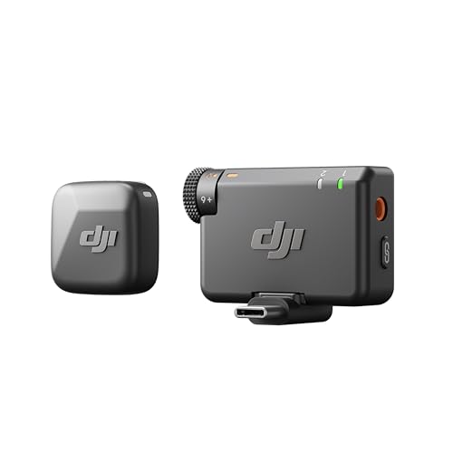 DJI Mic Mini (1 Sender + 1 Empfänger), Kabelloses Lavalier Mikrofon, Bluetooth OsmoAudio Mikrofon USB-C, Mini Mikrofon für Handy/Kamera, iPhone, Android, Vlog, YouTube