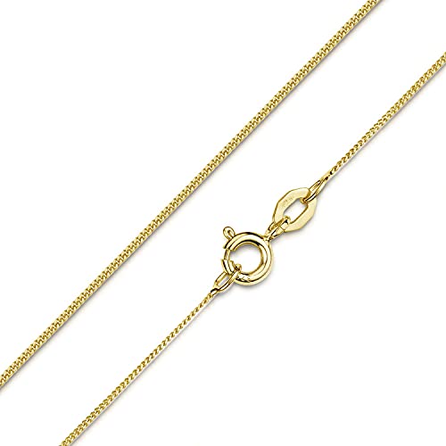 Materia 375 Goldkette Damen 42cm - Echtgold Panzerkette 0,8mm dünn K116-42