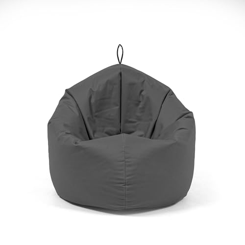 Nadimaideal Sitzsack 2 in1 Funktionen für Kinder, Teenager & Erwachsene | Indoor & Outdoor | Gaming Sitzsack -Komfortabler Beanbag | Füllung EPS Perlen (Anthrazit, L -Durchmesser: 125 cm)