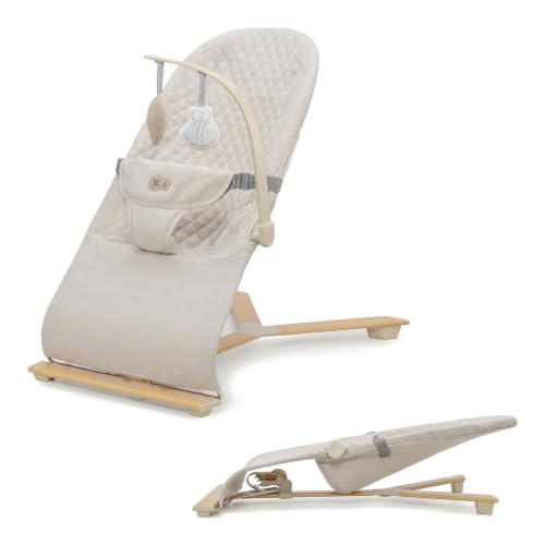 Kinderkraft MIMI, Babywippe, ohne Batterien, 3 Stufen verstellbar, Beige