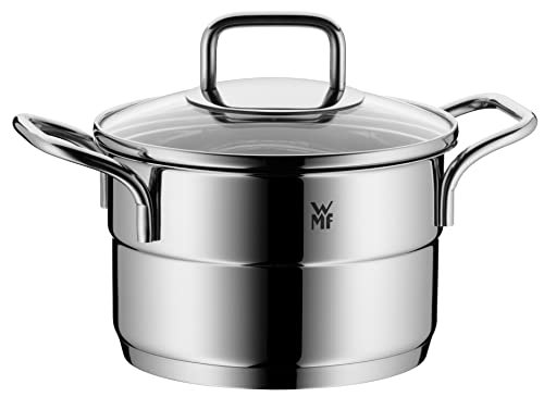 WMF Kochtopf klein 16cm, stapelbar, Kochtopf Induktion, für alle gängigen Herdarten geeignet inkl. Induktion, kleiner Topf Cromargan Edelstahl poliert, spülmaschinengeeignet
