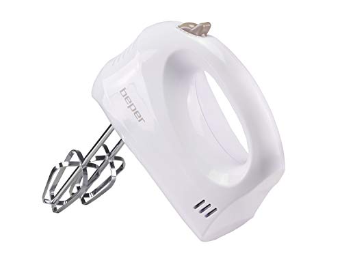 BEPER BP.304 Elektrischer Handmixer und Rührgerät, 150 W, 70 Dezibel, ABS/verchromter Stahl, 5 Geschwindigkeitsstufen, Taubenweiß