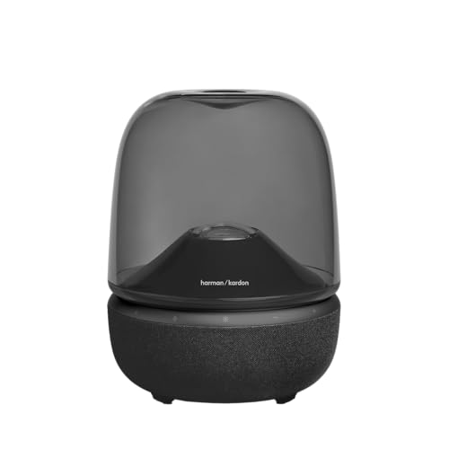 Harman Kardon Aura Studio 5 Bluetooth Home Speaker, Konstante Klangfeld-Technologie mit 3-Wege-Lautsprecher-Design, Multi-Lautsprecherverbindung von Auracast, Bunte Lightshows, 360° Ambient Glow