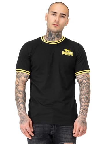 Lonsdale Herren T-Shirt schmale Passform DUCANSBY L, Black/Yellow