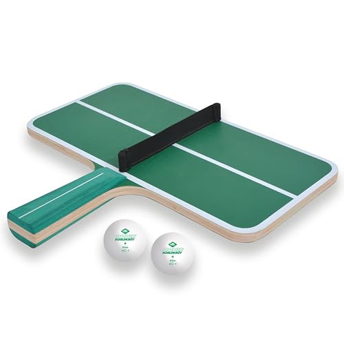 Schildkröt Ping Pong Challenge Tischtennis-Set, 1 Schläger in Form Einer kleinen Tischtennisplatte, mit Netzgarnitur, 2 Bälle, Geschicklichkeitsspiel für Groß und Klein, 788459
