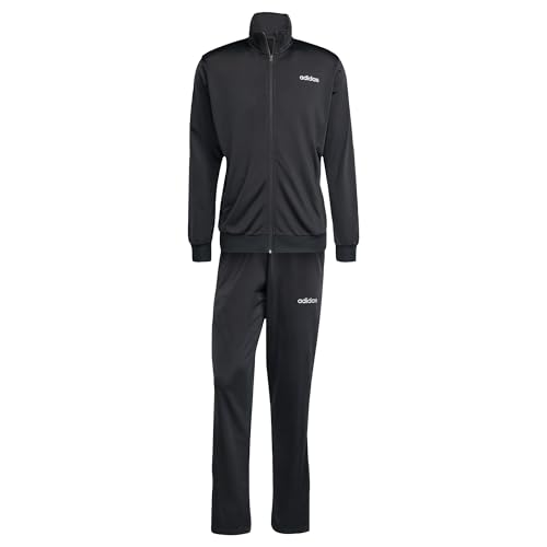 adidas Herren LINEAR TRACKSUIT, Black/Silver Metallic, L