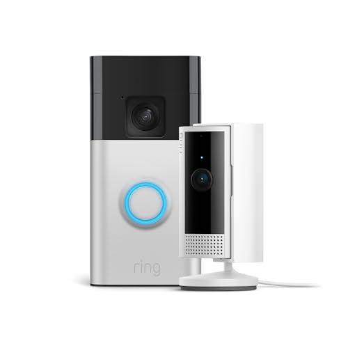Ring Akku-Videotürklingel (Battery Video Doorbell) + Ring Innenkamera (Indoor Camera) | WLAN-Videotürklingel-Sicherheitskamera, Selbstinstallation (in 5 Minuten) | Privatsphäre-Einstellungen