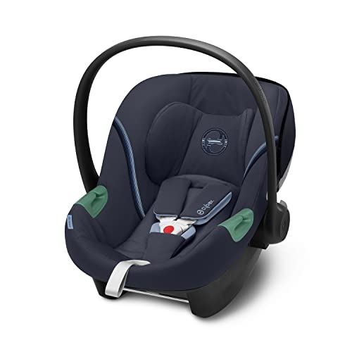 CYBEX Gold Babyschale Aton S2 i-Size, Ab Geburt bis ca. 24 Monate, Max. 13 kg, Inkl. Neugeboreneneinlage, SensorSafe kompatibel, Ocean Blue