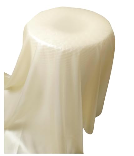 Echter Natur Latex Stoff Gummi Bettlaken Kleidung Tuch Sheet für Massage SM Bondage Fetish Dessous Catsuit Wetlook Mode Wasserdichte 0,4mm dick (Transparentes Beige 2m, 2m)
