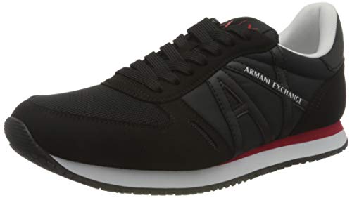 Armani Exchange Herren Rio Side Logo Sneaker, Schwarz, 44 EU