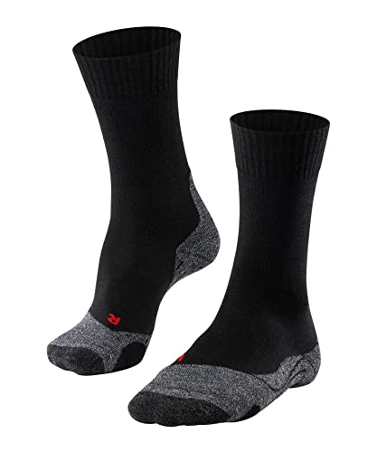 FALKE Herren Wandersocken TK2 Explore M So Wolle Funktionsmaterial antiblasen dick 1 Paar, Schwarz Black-Mix 3010-O, 44-45