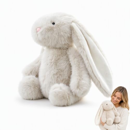 PjuQow Hase Kuscheltier, 30cm weiches detailreiches Plüschtier mit Flauschigen Ohren