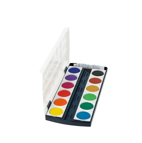 Herlitz 10116655 Schulmalfarben bzw. Deckfarbkasten, 12 Farben inklusive Deckweiß