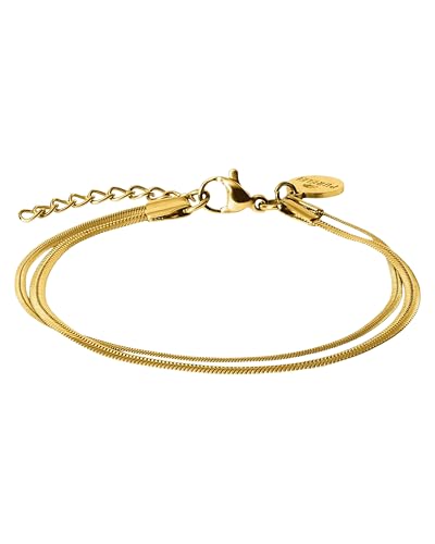 Purelei Two Layers Armband (Gold) – Filigranes Damen Armband – Aus langlebigem Edelstahl (14K vergoldet) – Verstellbare Länge 16-19 cm – Hawaiianisch inspiriert & wasserfest