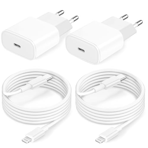 iPhone Ladegerät Ladekabel Original Apple MFi Zertifiziert für iPhone 14 13 12 11 Pro Max Plus Xs Xr SE 8 iPad, 4Pack 25W USB C Schnellladegerät Schnellladekabel Lightning Kabel Netzteil Power Adapter