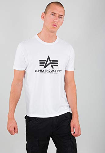 ALPHA INDUSTRIES Herren Basic T Ml T-Shirt, Weiß, M
