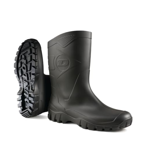 DUNLOP Dee Gummistiefel, Halbhohe Regenstiefel Wasserdicht, Schwarz, Größe 44