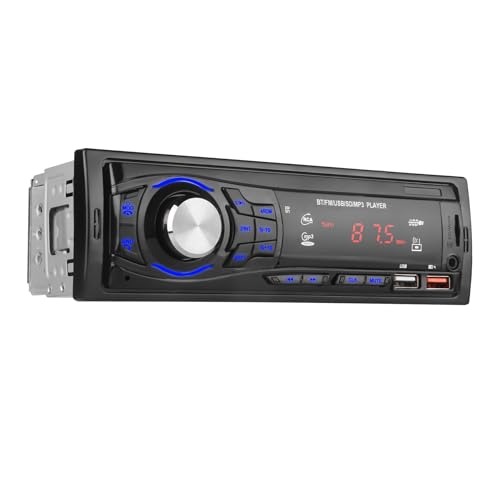 Autoradio Bluetooth 1DIN - Auto Radio mit 2 USB-Ports, BT-Freisprechfunktion, AUX- und SD-Slot | FM-Radio - Autoradio für Auto 12 V (schwarz)
