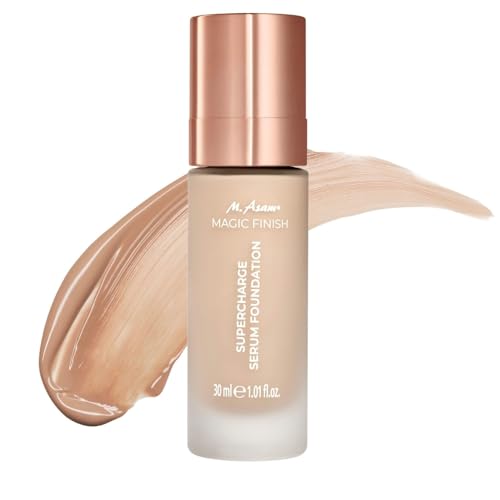 M. Asam MAGIC FINISH Supercharge Serum Foundation Warm Sand (30 ml) – Feuchtigkeit spendende Foundation & straffendes Gesichtsserum in Einem, Anti-Aging Make-up mit optimaler Deckkraft & Hyaluron
