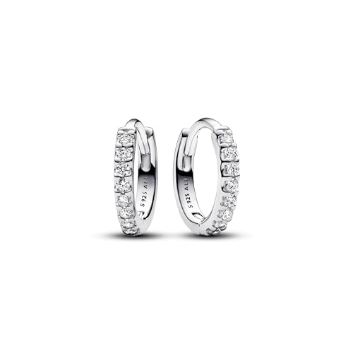 PANDORA Timeless Funkelnde Huggie Ohrringe aus Sterling Silber mit Zirkonia, 293015C01