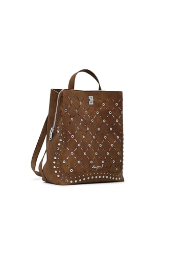 Desigual Rucksack Freizeitrucksack Yankee Metal Patch Sumy Mini Backpack Camel braun