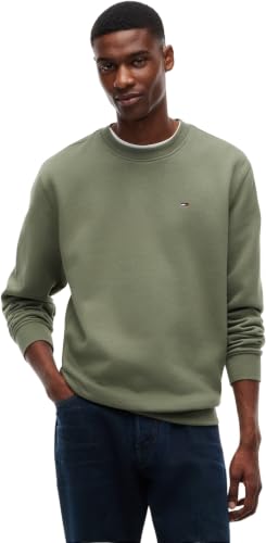 Tommy Jeans Herren TJM Reg S Flag Crew Dm0Dm20741 Pullover Sweatshirt, Grün (Rocky Mountain), XL