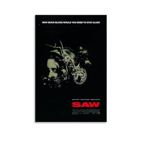 zotuuie Saw Poster Classic Horror Movie Film Vintage Cover Für Zimmer, Ästhetische Leinwand-Wandkunst, Schlafzimmer-Dekor Posters 12x18inch(30x45cm)
