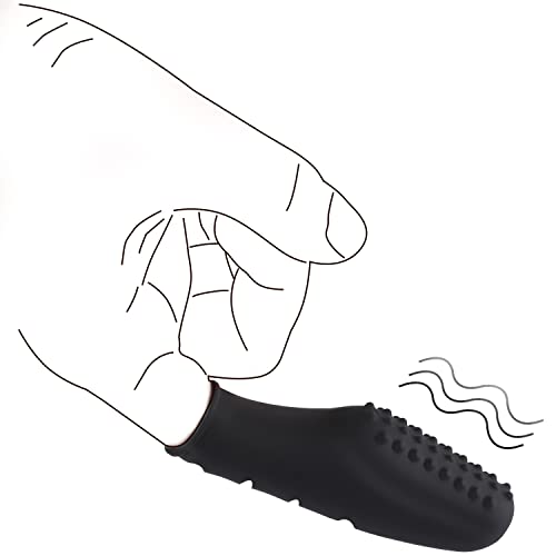 Enlove Silikon Erotik Fingervibrator Vibratoren für sie Klitoris und G-punkt inklusive Batterien Sexspielzeug für Frauen, Männer & Paare Schwarz, 60 g