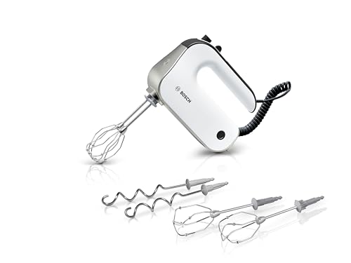 Bosch Handrührer Styline MFQ4835DE, 2x2 Rührbesen, 2 Edelstahl-Knethaken, spülmaschinengeeignet, 575 W, weiß